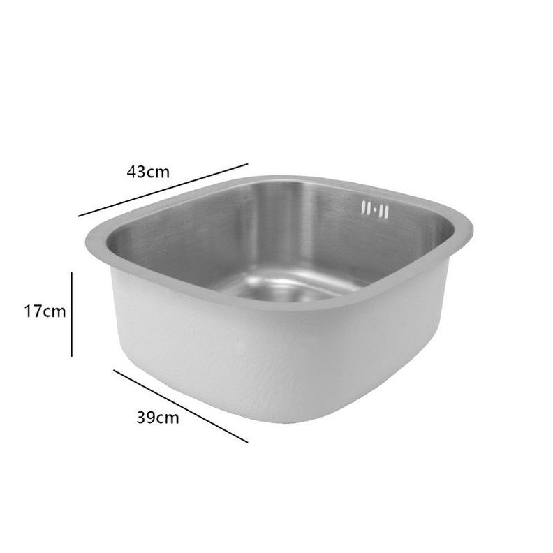 Lavaplatos Dekora 43X39cm Plata Bajo cubierta-5
