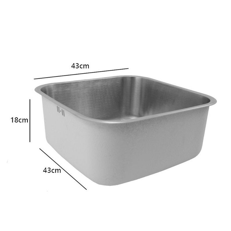 Lavaplatos Dekora 43X43cm Plata Bajo cubierta-1