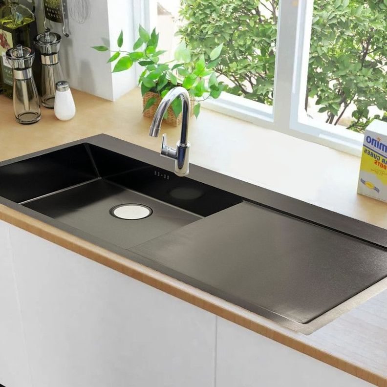 Lavaplatos Dekora Deluxe  95x45cm Negro con Secador Derecho-2