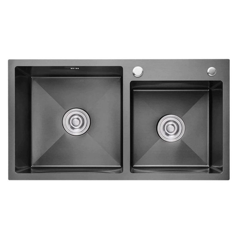 Lavaplatos Dekora Doble Deluxe 78x43cm 2mm Negro  -0