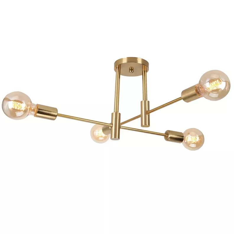 Lampara Techo Modelo LIMBA Color dorado 4 soquetes-0