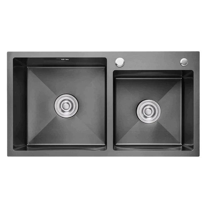 Lavaplatos Dekora Doble Deluxe 80x45cm Negro-0