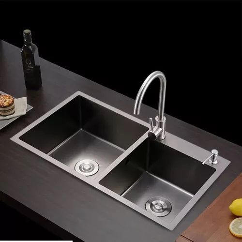 Lavaplatos Dekora Doble Deluxe 80x45cm Negro-1