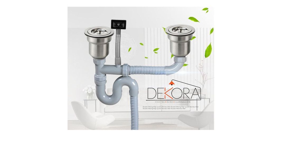 Lavaplatos Dekora Doble Deluxe 80x45cm Negro-3