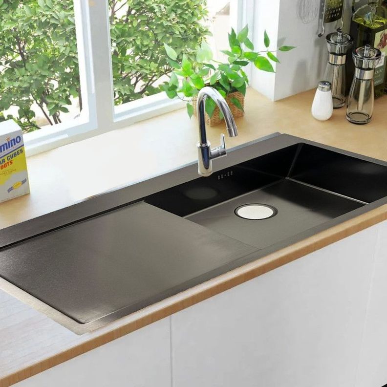 Lavaplatos Dekora Deluxe  95x45cm Negro con Secador Izquierdo-2