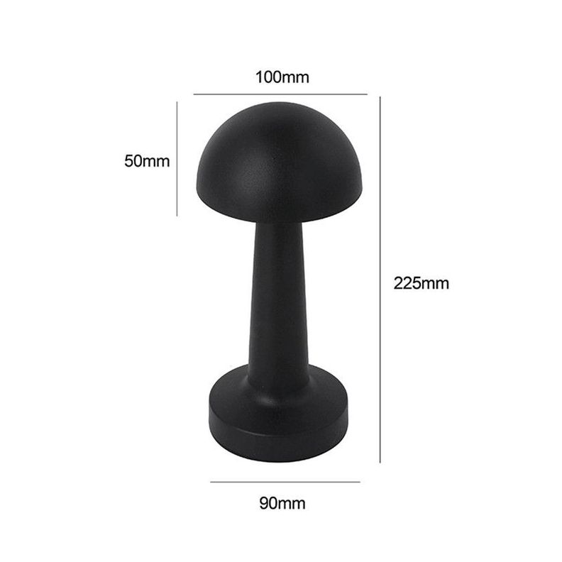 LAMPARA TOUCH HONGO RECARGABLE NEGRO - Dekora-3
