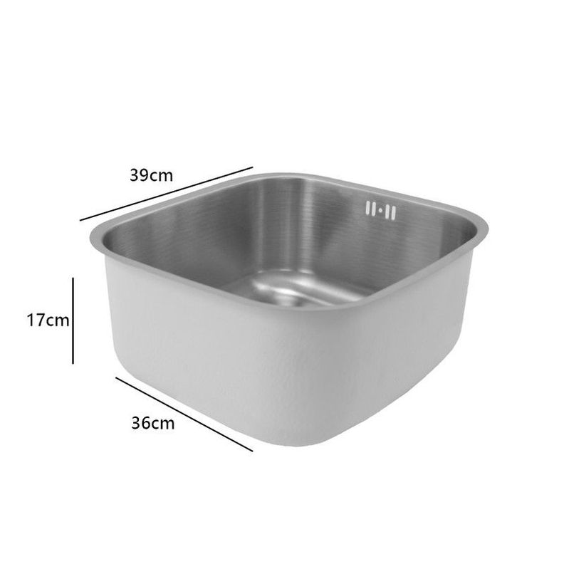 Lavaplatos Dekora 39x36cm Plata Bajo cubierta-6