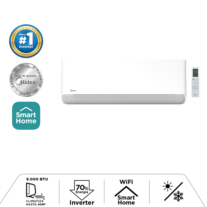 Split muro Midea Breezeless9K 9,000 Btuh Inverter-1