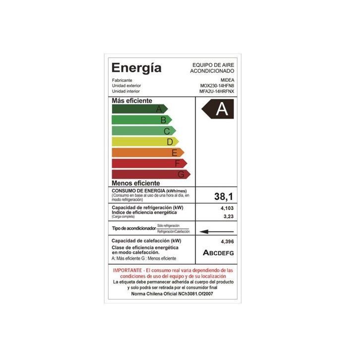 Split Consola Xtreme Heat Midea R32 14,000 Btuh Inverter-6