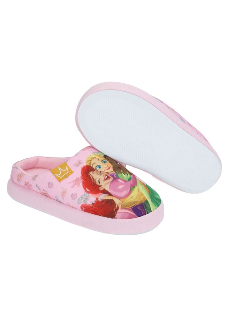 Pantufla encaje niña Princesas rosado-1