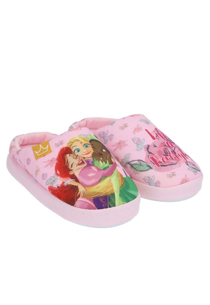 Pantufla encaje niña Princesas rosado-4