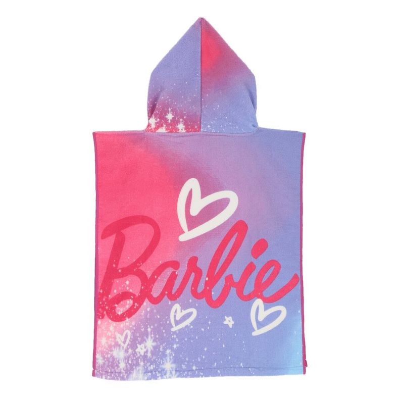 PONCHO TOALLA BARBIE INFANTIL-1