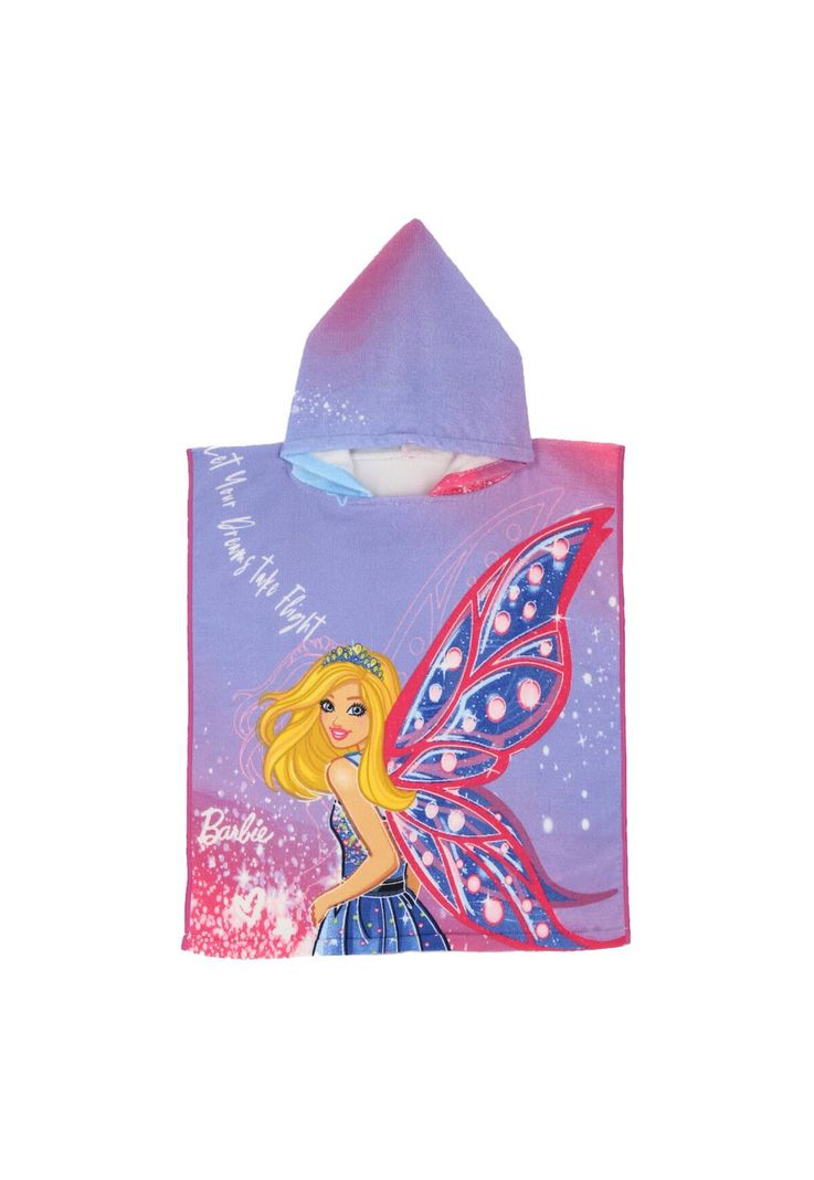 PONCHO TOALLA BARBIE INFANTIL-0