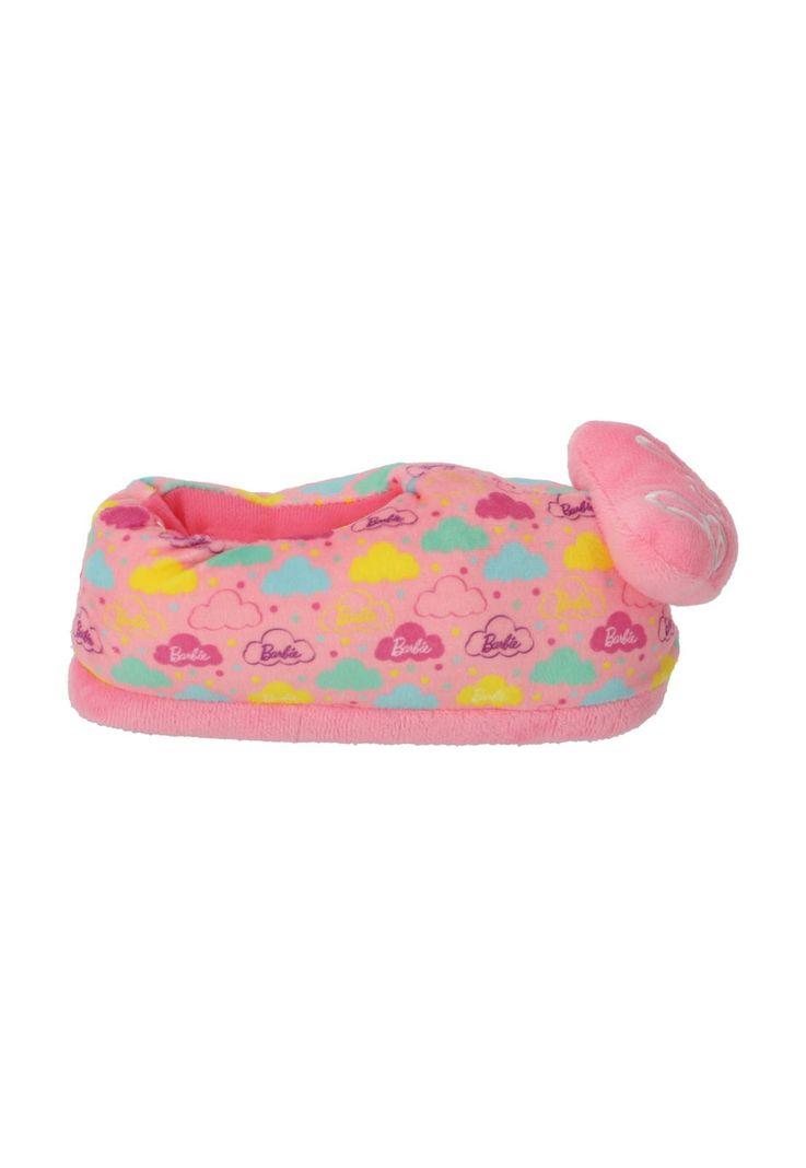 PANTUFLAS 3D BARBIE INFANTIL ROSADO-0