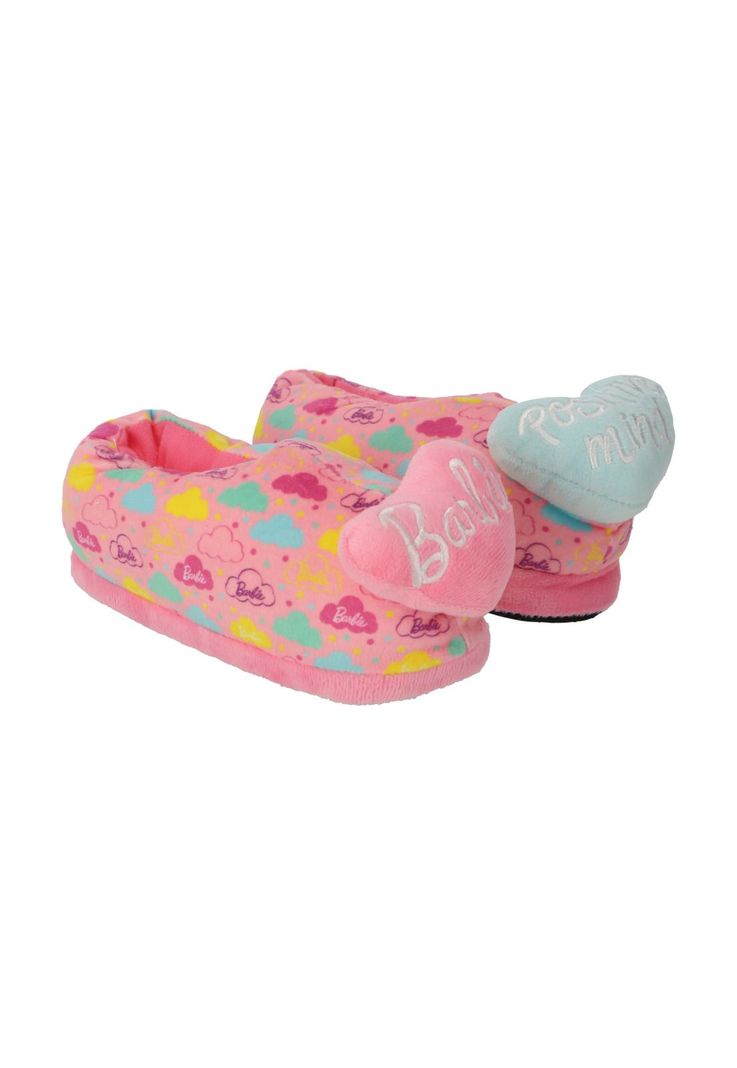 PANTUFLAS 3D BARBIE INFANTIL ROSADO-2