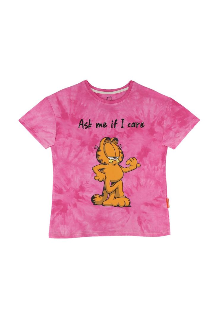 POLERA MANGA CORTA GARFIELD ROSADO-0