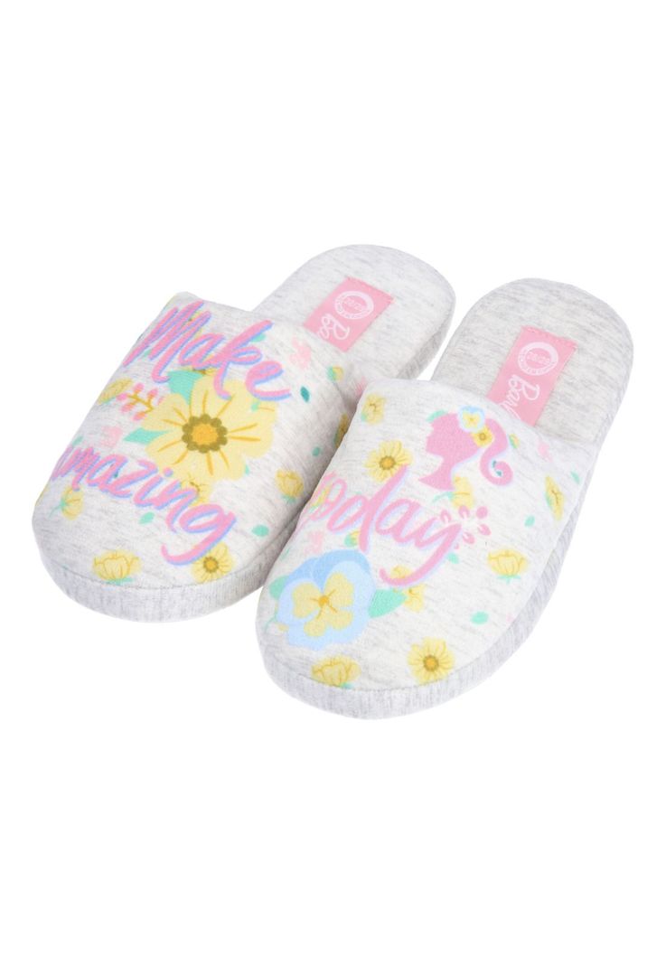 Pantufla niña Barbie gris-0