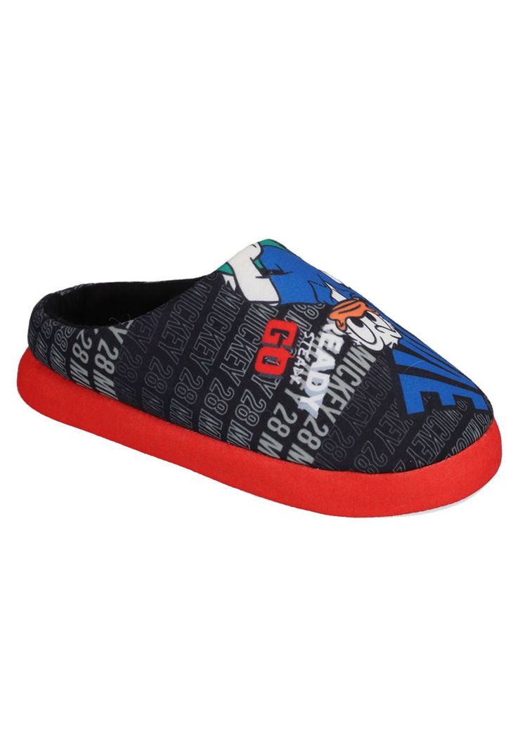 Pantufla encaje niño Mickey Mouse negro-1
