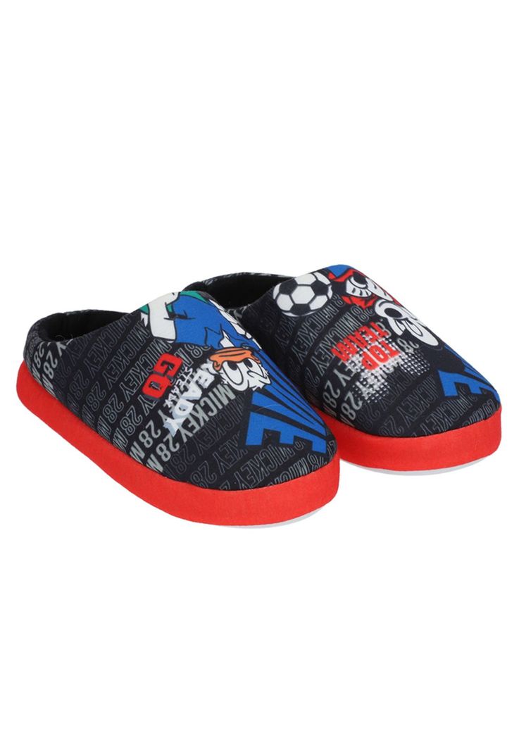 Pantufla encaje niño Mickey Mouse negro-3