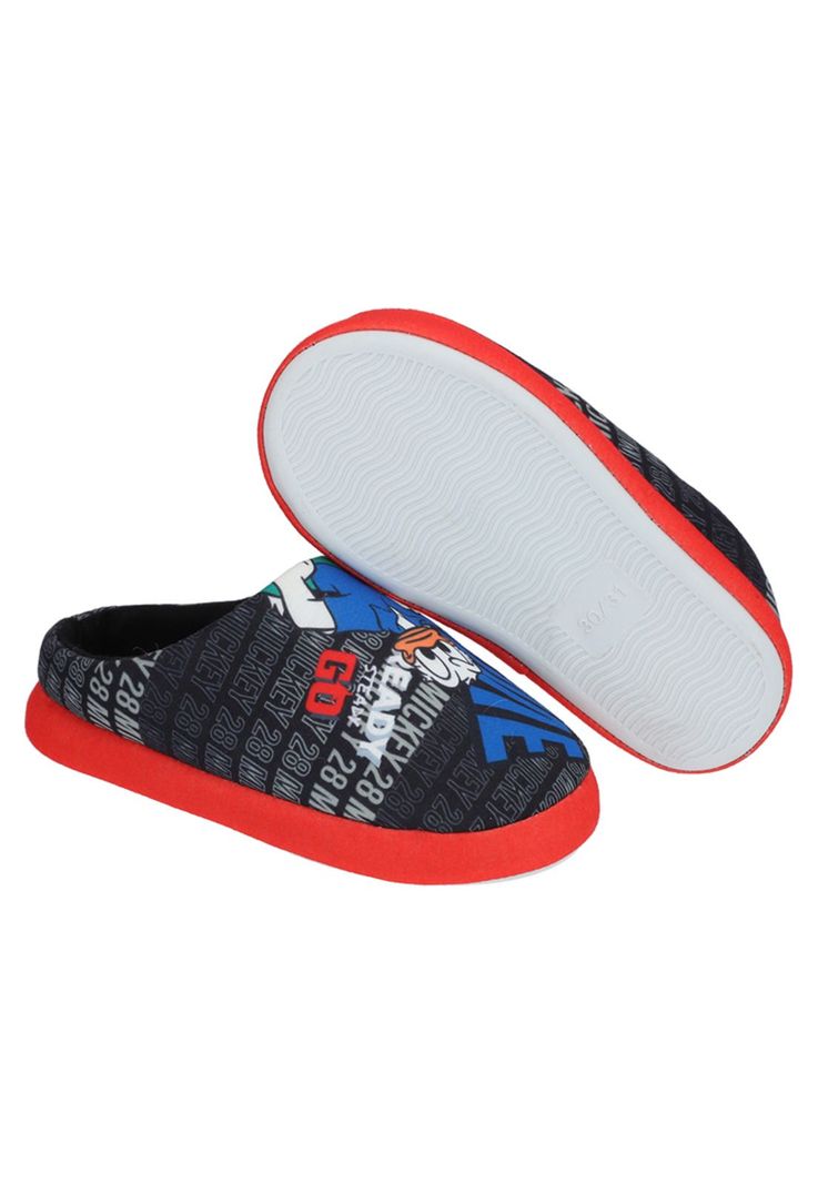 Pantufla encaje niño Mickey Mouse negro-4