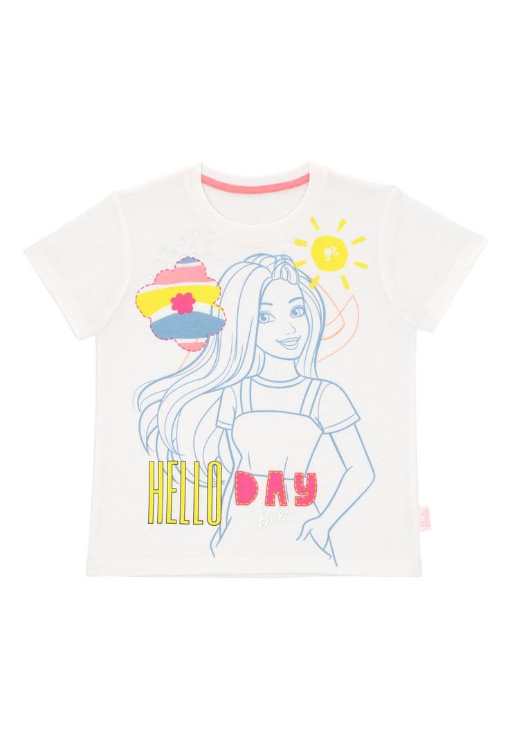 POLERA MANGA CORTA BARBIE BLANCO-0