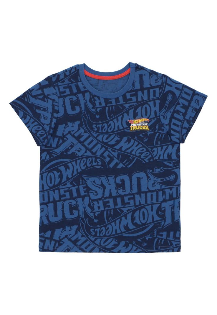 POLERA MANGA CORTA HOTWHEELS AZUL-0