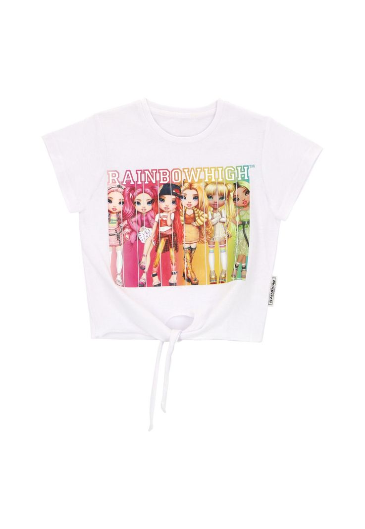 POLERA MANGA CORTA RAINBOW HIGH BLANCO CON NUDO-0
