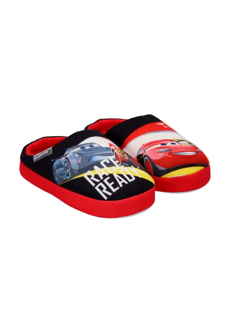 PANTUFLA BASICA INFANTIL CARS ROJO-1