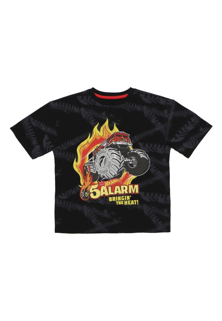 POLERA MANGA CORTA HOTWHEELS NEGRO-0