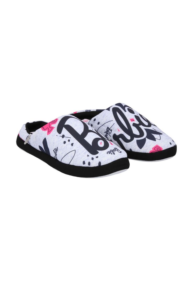 PANTUFLA MUJER BARBIE GRIS MELANGE-0