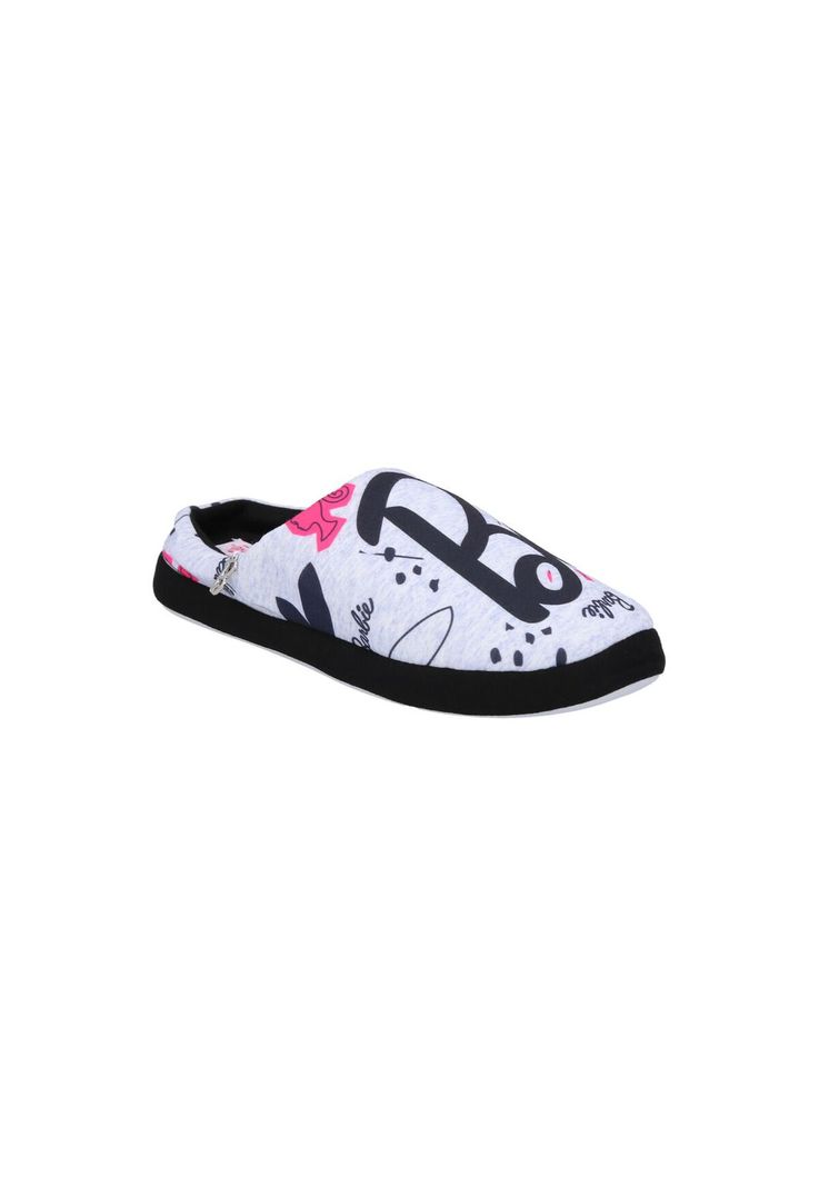 PANTUFLA MUJER BARBIE GRIS MELANGE-1