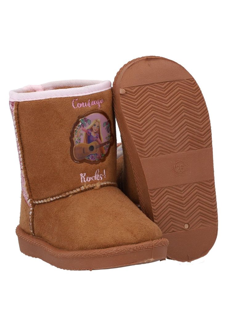 Bota Textil Infantil Rapunsel Camel-1