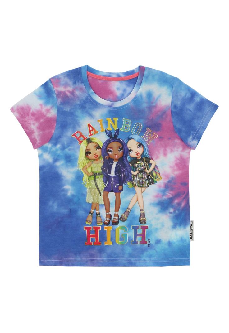 POLERA MANGA CORTA RAINBOW HIGH TIE DYE-0