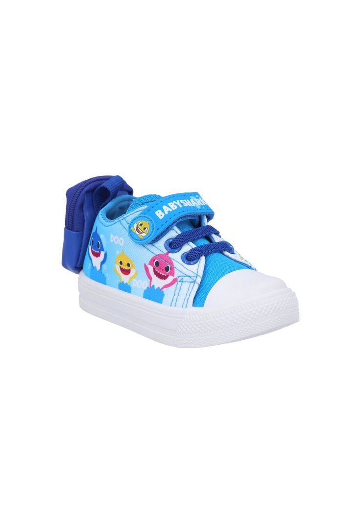 ZAPATILLA LONA BAJA BABY SHARK CELESTE-1