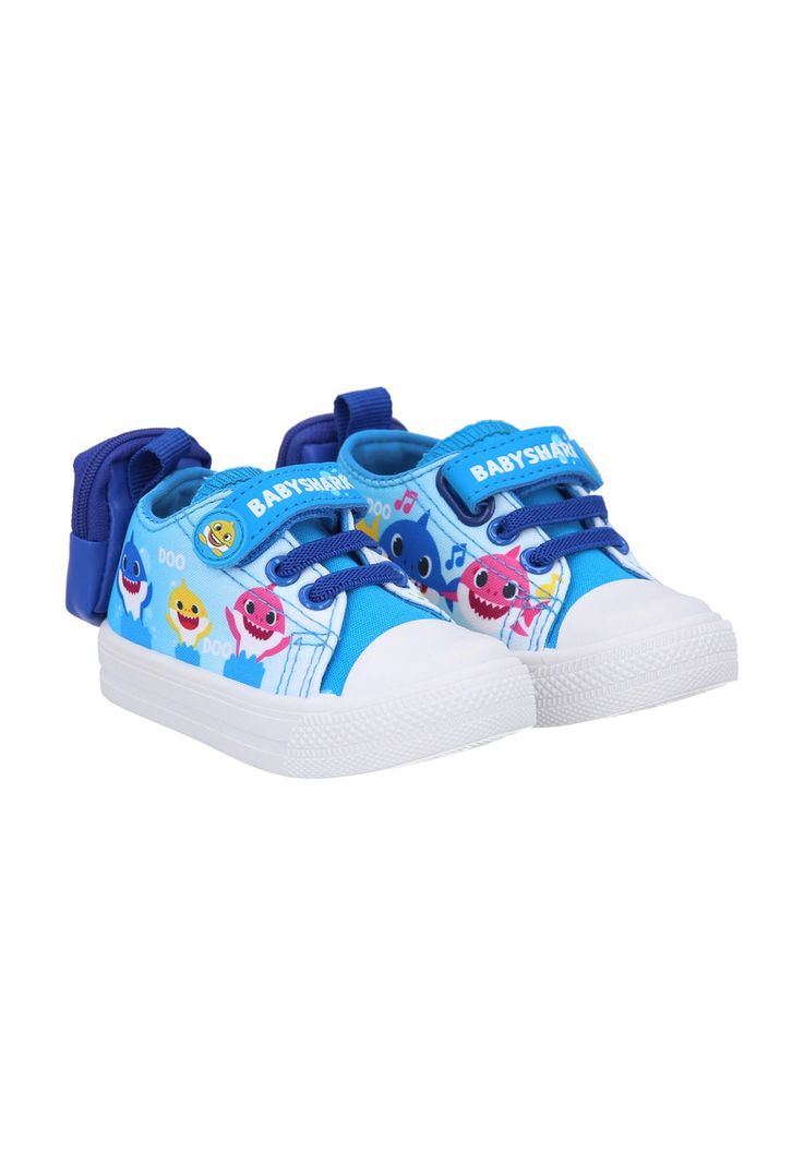 ZAPATILLA LONA BAJA BABY SHARK CELESTE-2