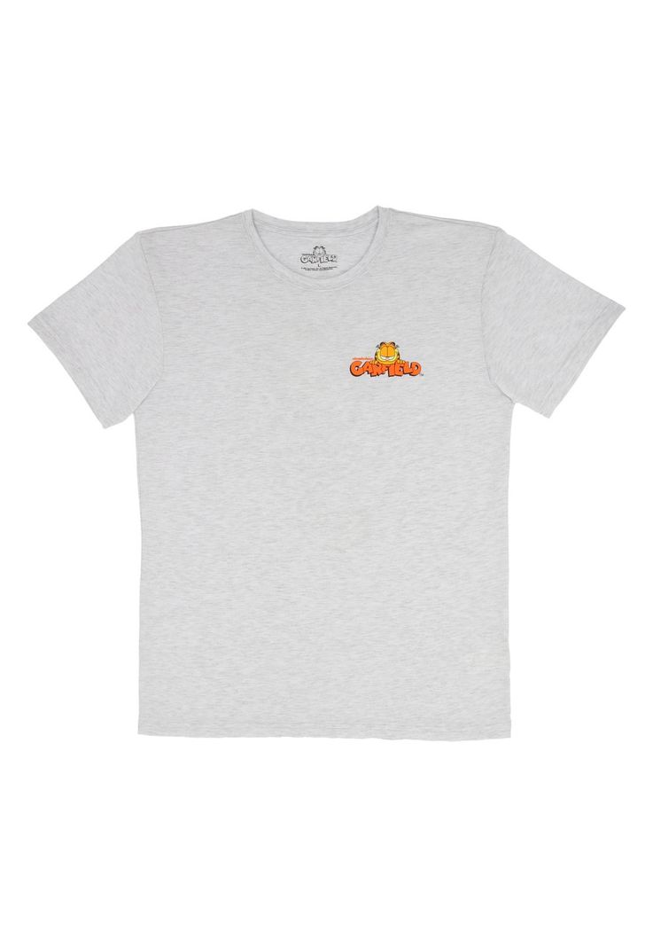 POLERA MANGA CORTA GARFIELD GRIS MELANGE-0