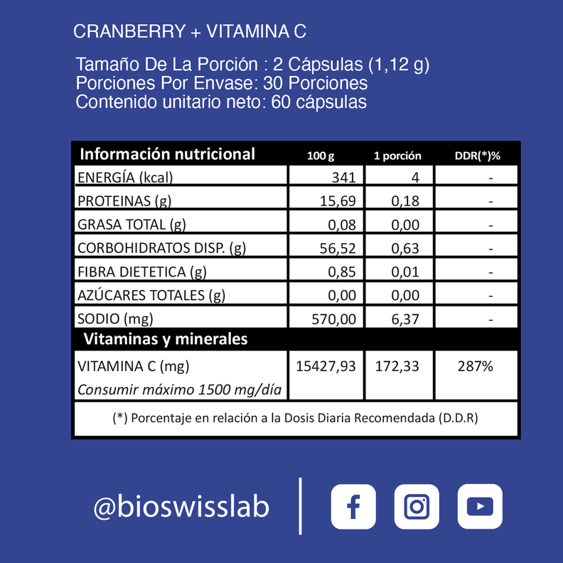 CRANBERRY + VITAMINA C  NATUR LOVERS, ANTIOXIDANTE SALUD URINARIA-1