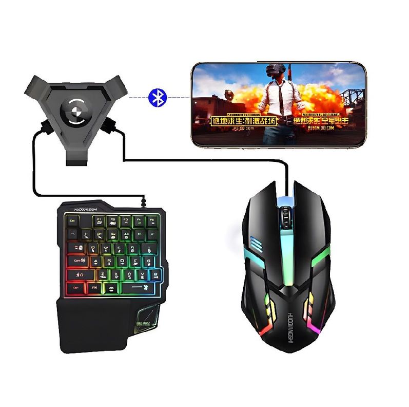 Kit de Teclado y Mouse para Celular - RGB - Bluetooth-1