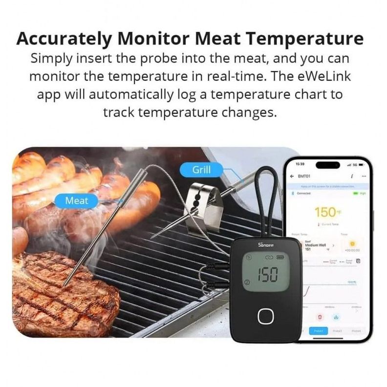 Termómetro para Carne Asados WiFi - Sonoff BMT01-4
