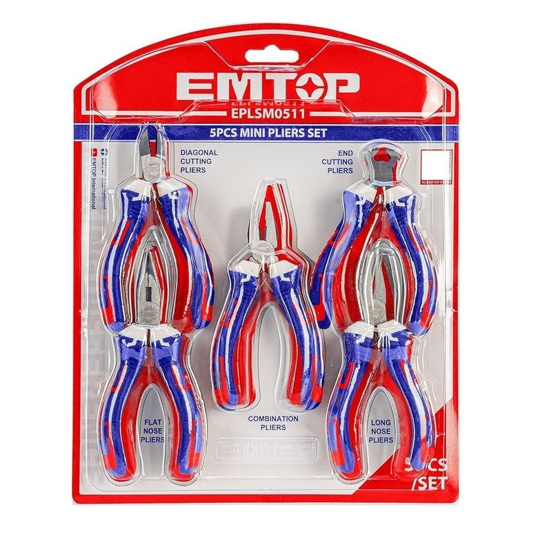 Pack de 5 Mini Alicates 4,5 pulgadas – Emtop-1