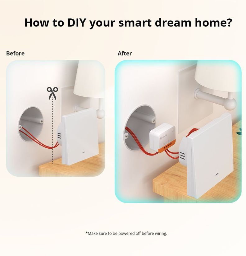 Interruptor Zigbee Sin Neutro Sonoff Mini Extreme ZBMINIL2-3