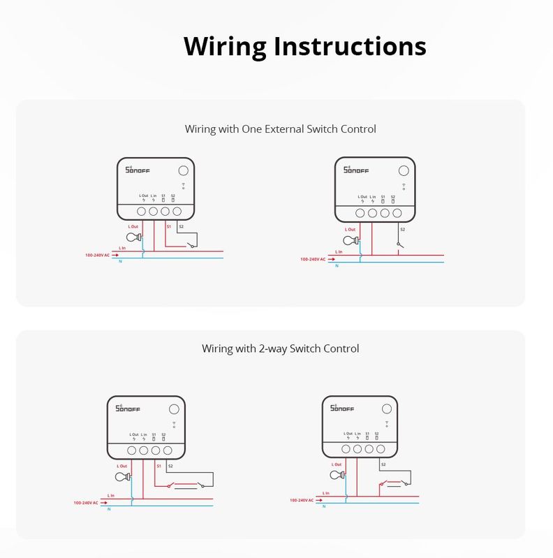 Interruptor Zigbee Sin Neutro Sonoff Mini Extreme ZBMINIL2-5