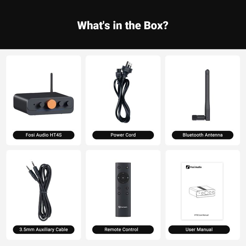 Amplificador Bluetooth Multicanal 4.1/5.0 - Fosi Audio HT4S-4