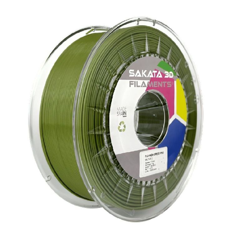 Filamento 3D PLA High Speed PRO Sakata Verde Militar 1.75mm 1kg