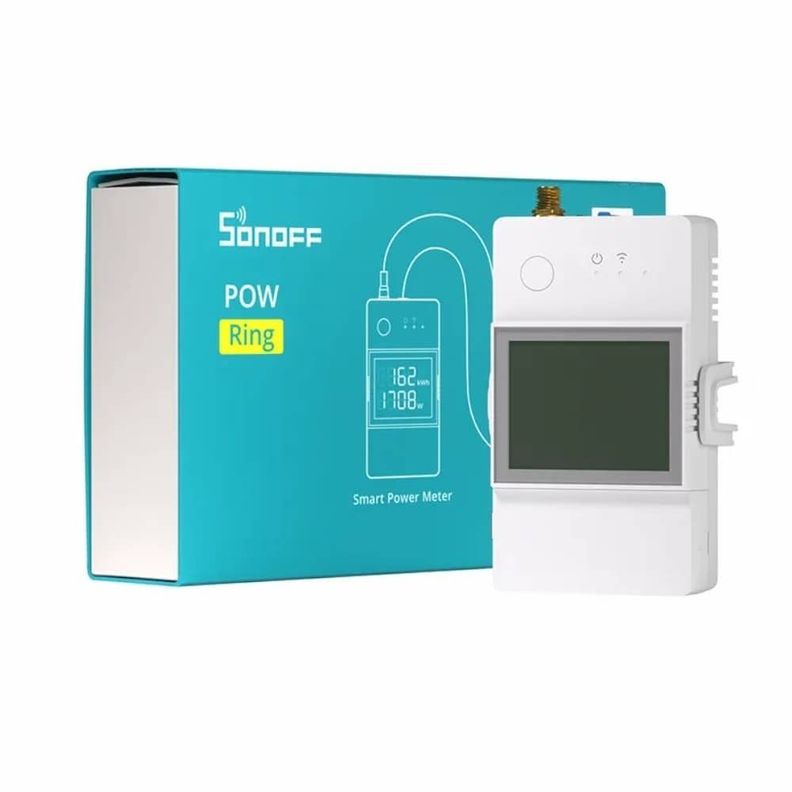 Interruptor WiFi Medicion de Energia Sonoff POW Ring 100A Blanco