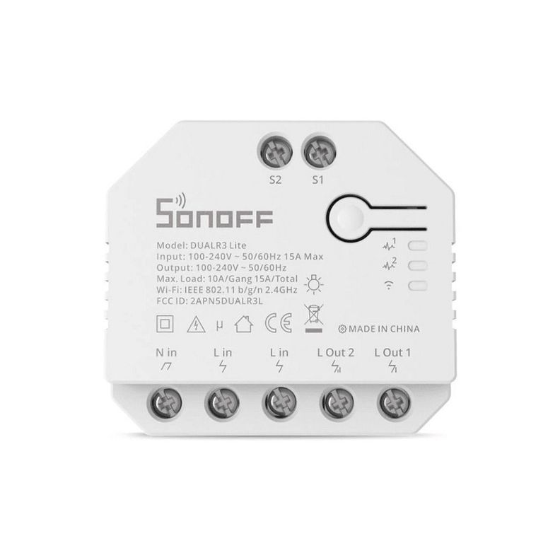 Interruptor Wifi Sonoff DUALR3 Lite de 2 Canales Control de Motor-1