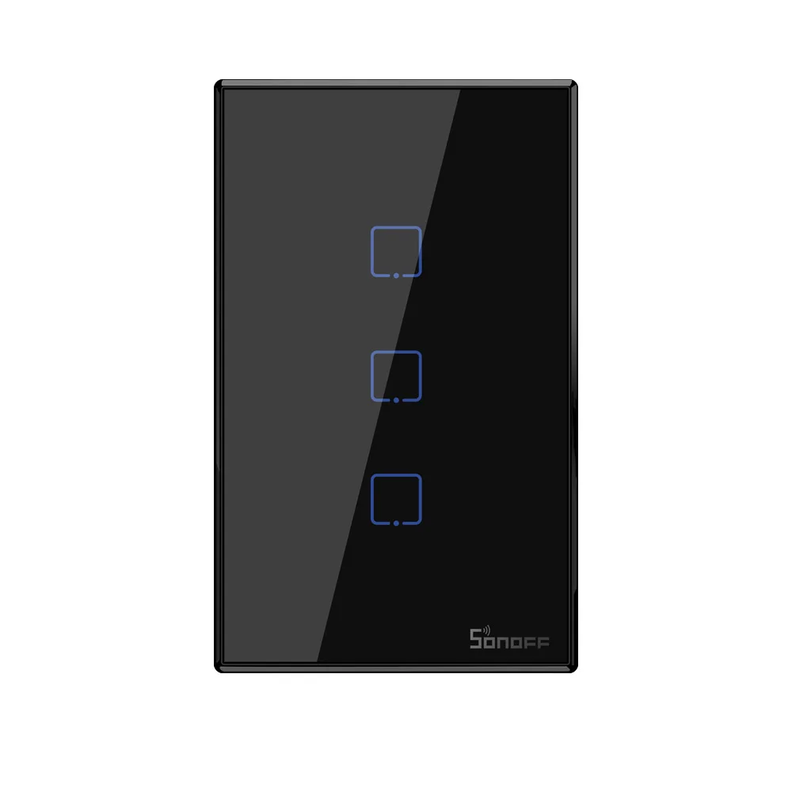 Interruptor Wifi de pared Sonoff TX RF de 3 canales - Negro-0