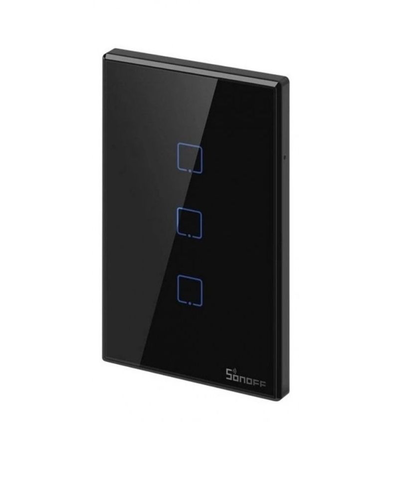 Interruptor Wifi de pared Sonoff TX RF de 3 canales - Negro-1