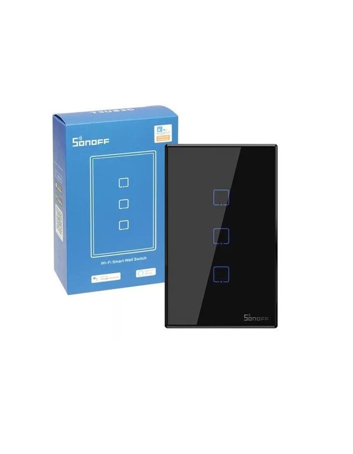 Interruptor Wifi de pared Sonoff TX RF de 3 canales - Negro-2