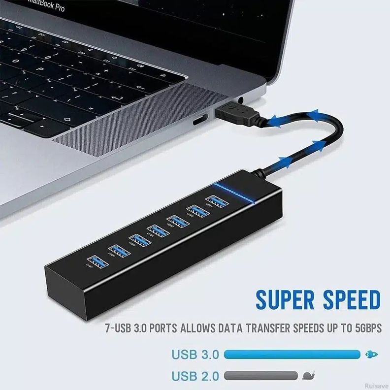 Hub USB 3.0 de 7 Puertos y Cable Largo de 120cm-3